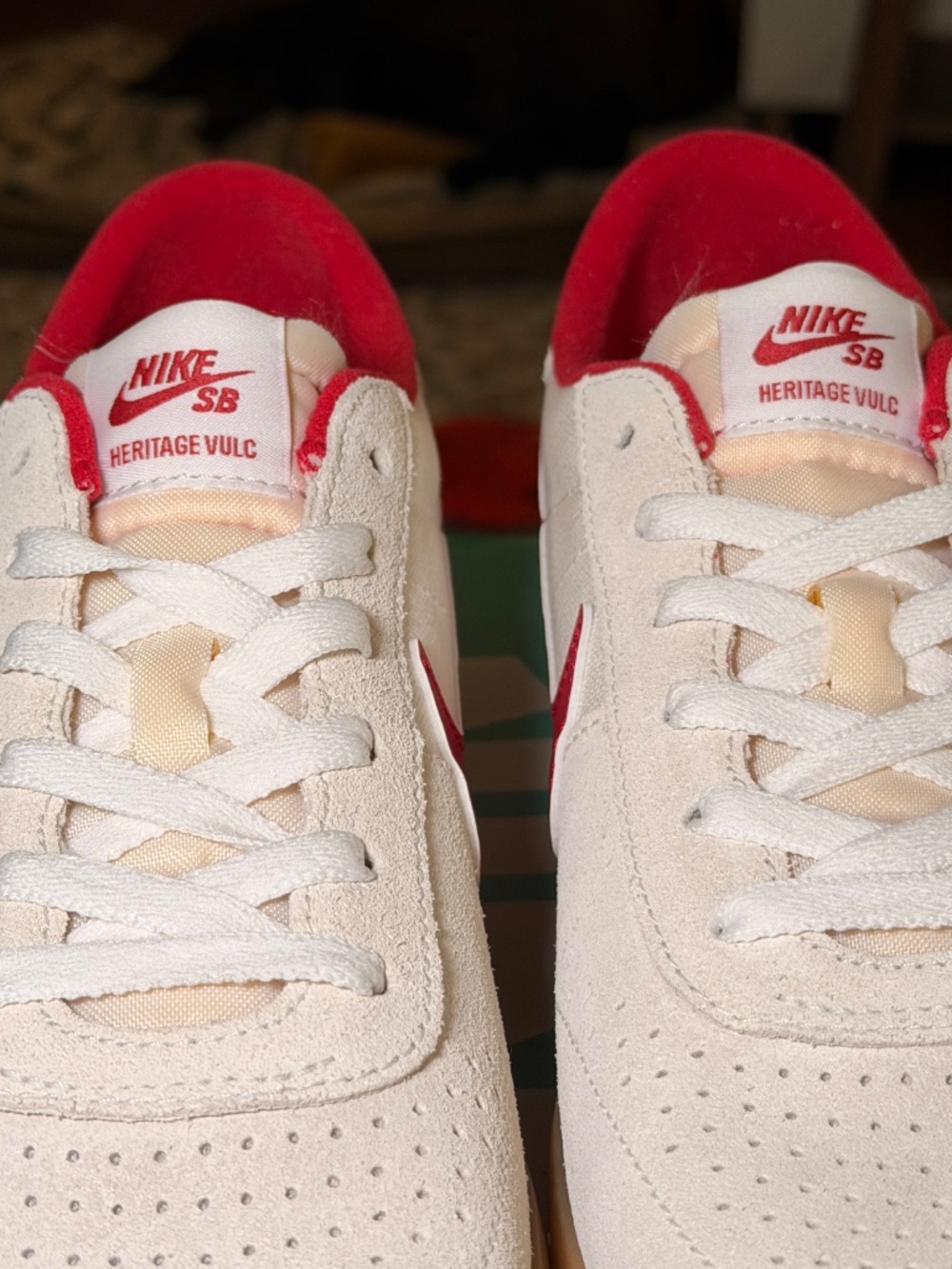 NEW Nike SB Heritage Vulc – Summit White/Cardinal Red – Size 12 NWT🔥 - Picture 7 of 8